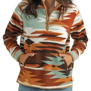 Women’s Wrangler Retro Aztec half zip fleece jacket